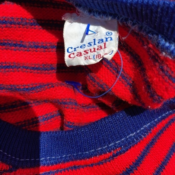 Creslan Casual Red Blue Strip Sweater Top Size XL - Picture 8 of 8
